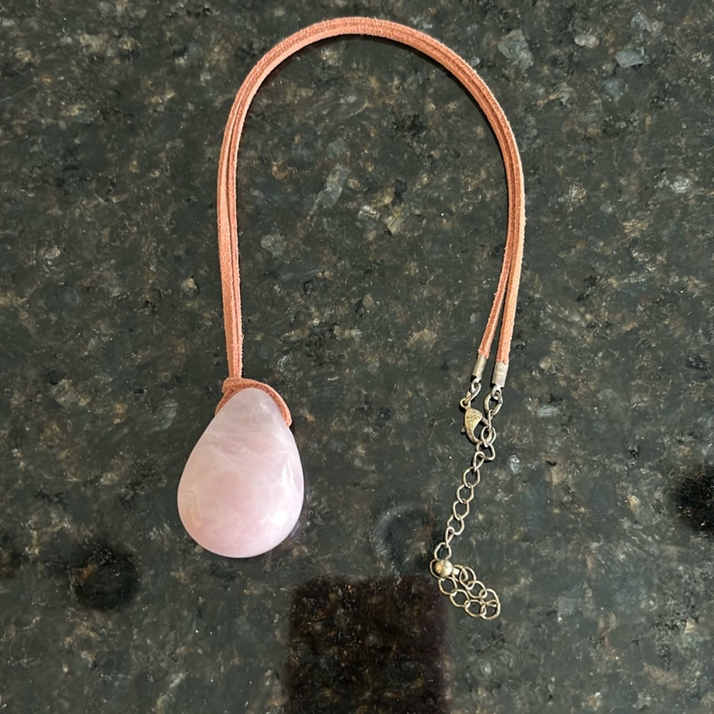 RARE Light Rose Quartz Tumbled Stone Necklace